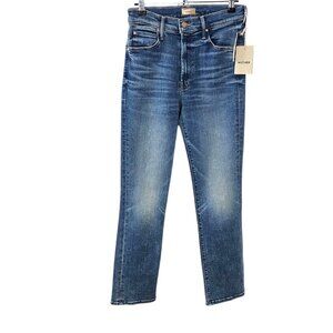 MOTHER High Waisted Rascal Flood Jeans, Eye Of The Tiger, Stretch, Size 28